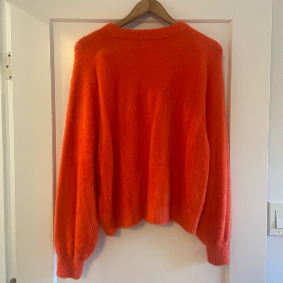 Aerie 🧡❤️🧡 Flurry Crewneck Sweater Pullover Small Red/Orange RARE - Picture 6 of 15
